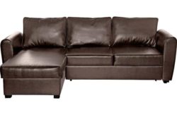 HOME New Siena Regular Corner Sofa Bed w/ Storage -Chocolate